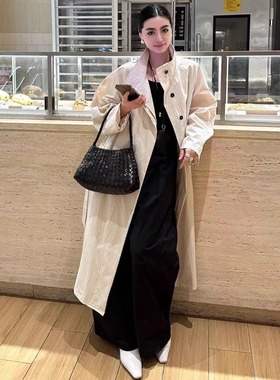 ZhangSutong风衣女中长款2025春季新款气质时尚简约宽松大衣外套