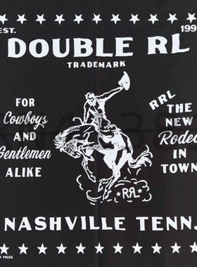 田纳西州牛仔黑色骑士方巾复古机车领巾男bandana阿美咔叽头巾女