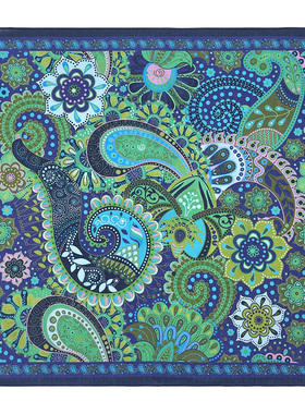 BANDANA美式复古蓝色方巾阿美咔叽男士领巾摩托头巾面巾街舞发带