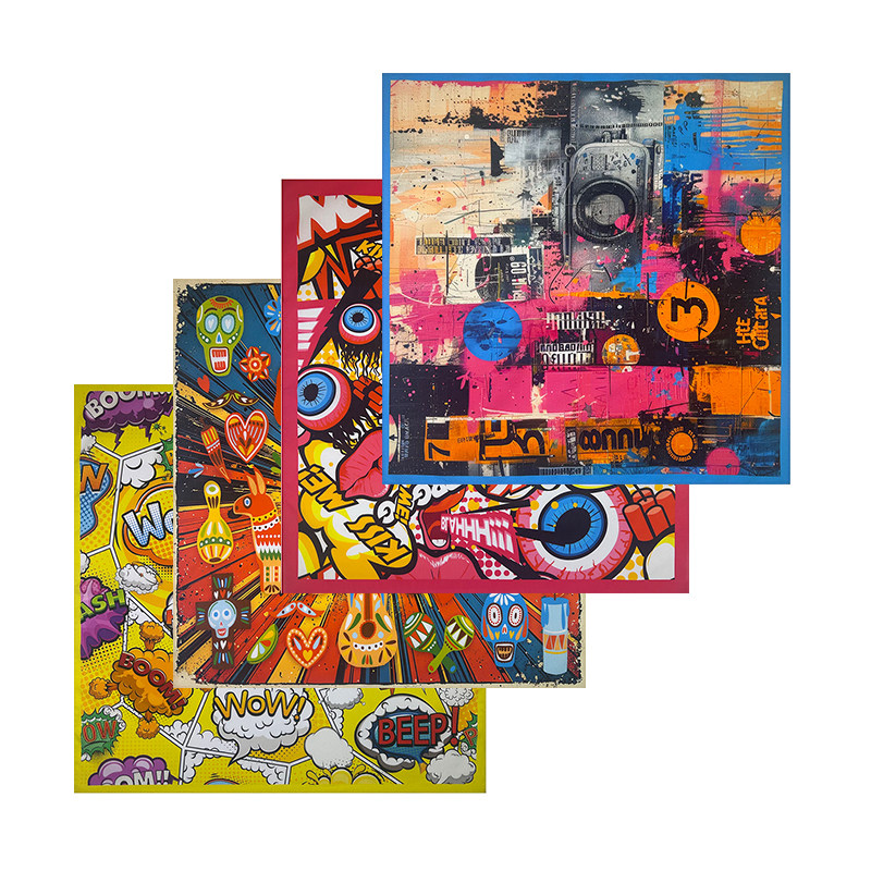 卡通风嘻哈街舞头巾男女通用方巾防风面巾运动遮耳包头巾户外面罩