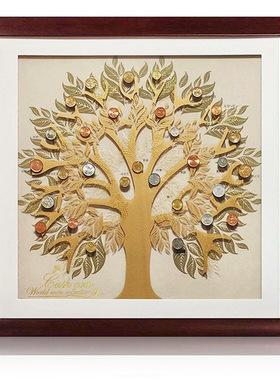 命运好好玩汤镇玮阿汤哥推荐金币辉煌摇钱树挂画有钱花硬币金钱树