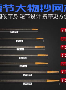 短节大物抄网竿碳素伸缩捞鱼杆割