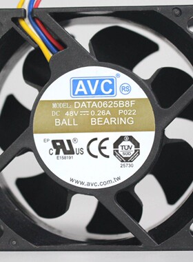 原装正品AVC散热风扇6CM 6025 48V 0.26A DATA0625B8F四线 质量保