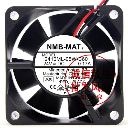 原装NMB 2410ML-05W-B60 6025 6CM 24V 0.17A 轴流滚珠散热风扇