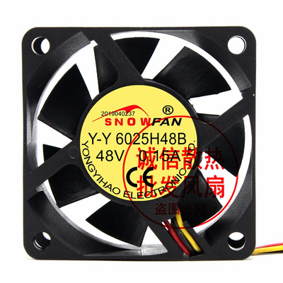 SNOWFAN原装Y-Y 6025H48B 48V 0.15A 6025 6CM散热风扇