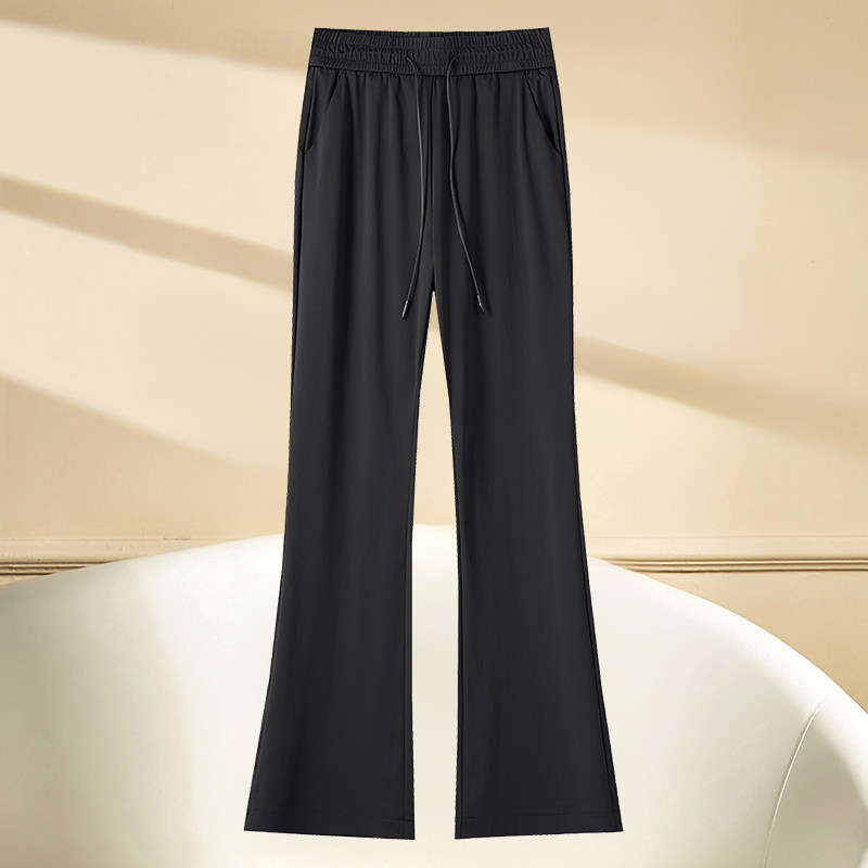 冰丝速干微喇裤女夏季薄款2025新款高腰显瘦防晒裤垂感休闲喇叭裤