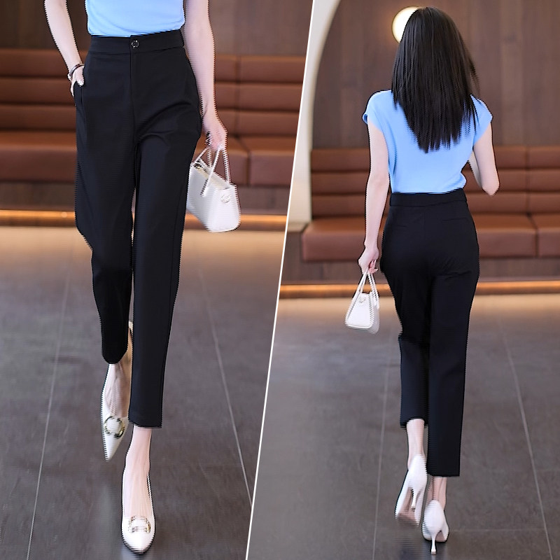 卡其西装裤女春秋季2026新款今年流行爆款小个子时尚直筒九分裤子