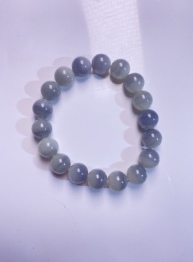 新疆和田玉山料白玉且末料青花圆珠手串冰底料男款女款通款卡11