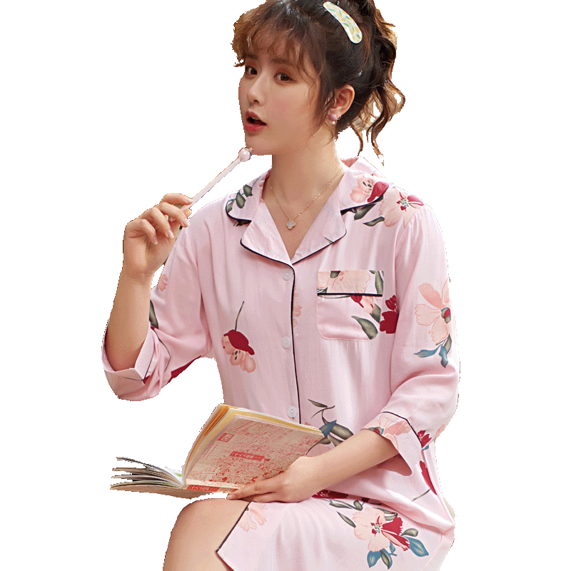 棉绸薄款可爱风家居服女士睡衣