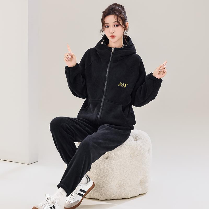 加大码男女款加厚海豚绒家居服