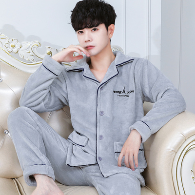 加厚珊瑚绒睡衣顿尼科男士