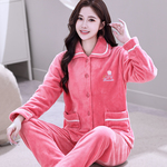 睡衣女秋冬款2025新款长袖加厚保暖珊瑚绒法兰绒女款可外出家居服