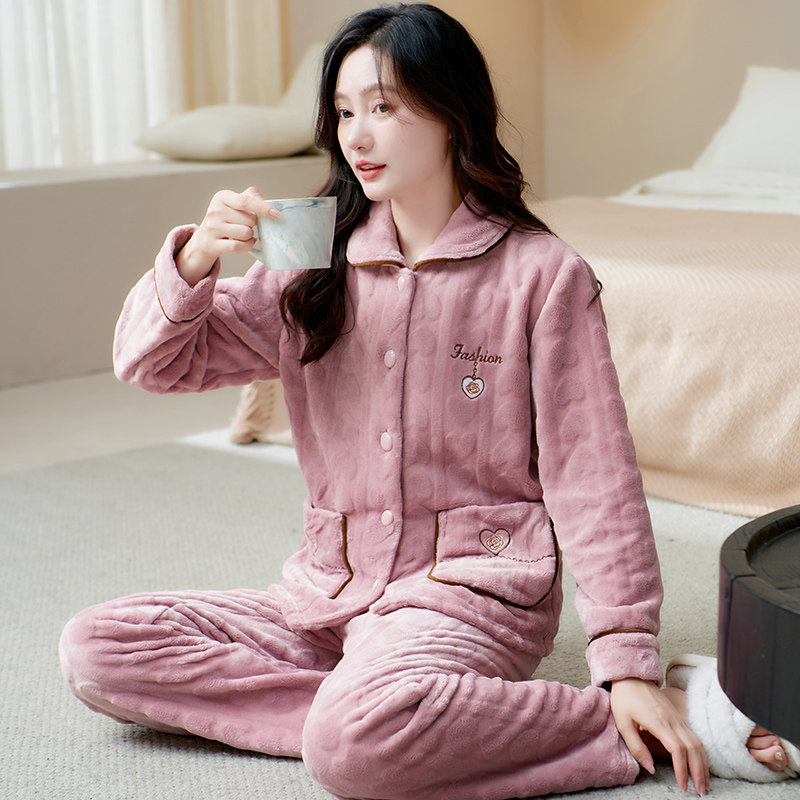 2024新款珊瑚绒女士家居服套装