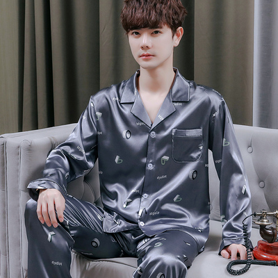 顿尼科男丝绸睡衣顺滑柔软舒适