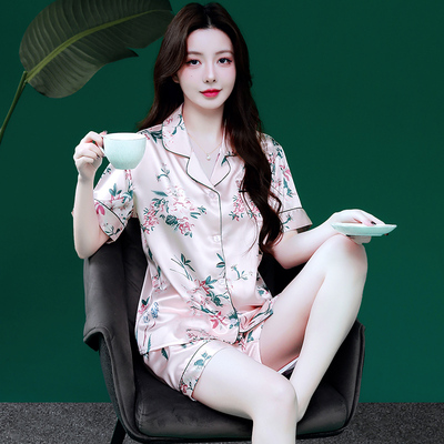 2025夏季新款短袖薄款冰丝女睡衣