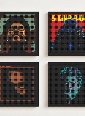 盆栽哥The Weeknd积木专辑封面海报周边像素积木画Starboy