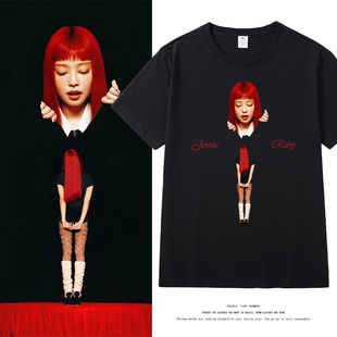 金智妮Jennie同款专辑solo2短袖T恤女2025新款纯棉周边半袖上衣服