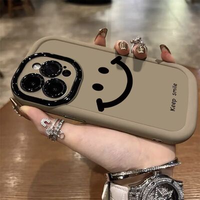 ins简约笑脸适用iphone17苹果14/