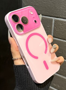 自带镜头膜适用苹果17promax手机壳iPhone16磁吸15大视窗12防指纹