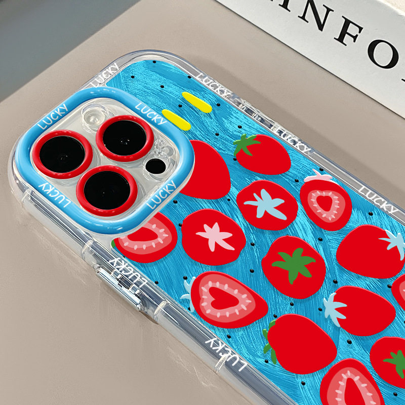 满屏草莓适用iPhone17promax手机