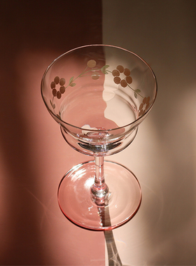 超少女！春天的蓝色花花手工水晶玻璃高脚杯葡萄酒香槟杯金鱼杯