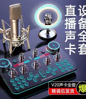 金运V20直播专用48V声卡网红主播手机电脑通用话筒设备全套款