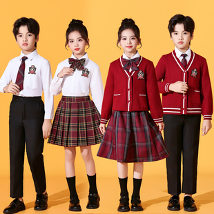 元旦儿童合唱演出服小学生男女主持礼服班服套装朗诵比赛表演服装