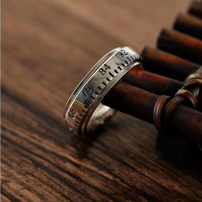 可转动指环纯银解压时尚