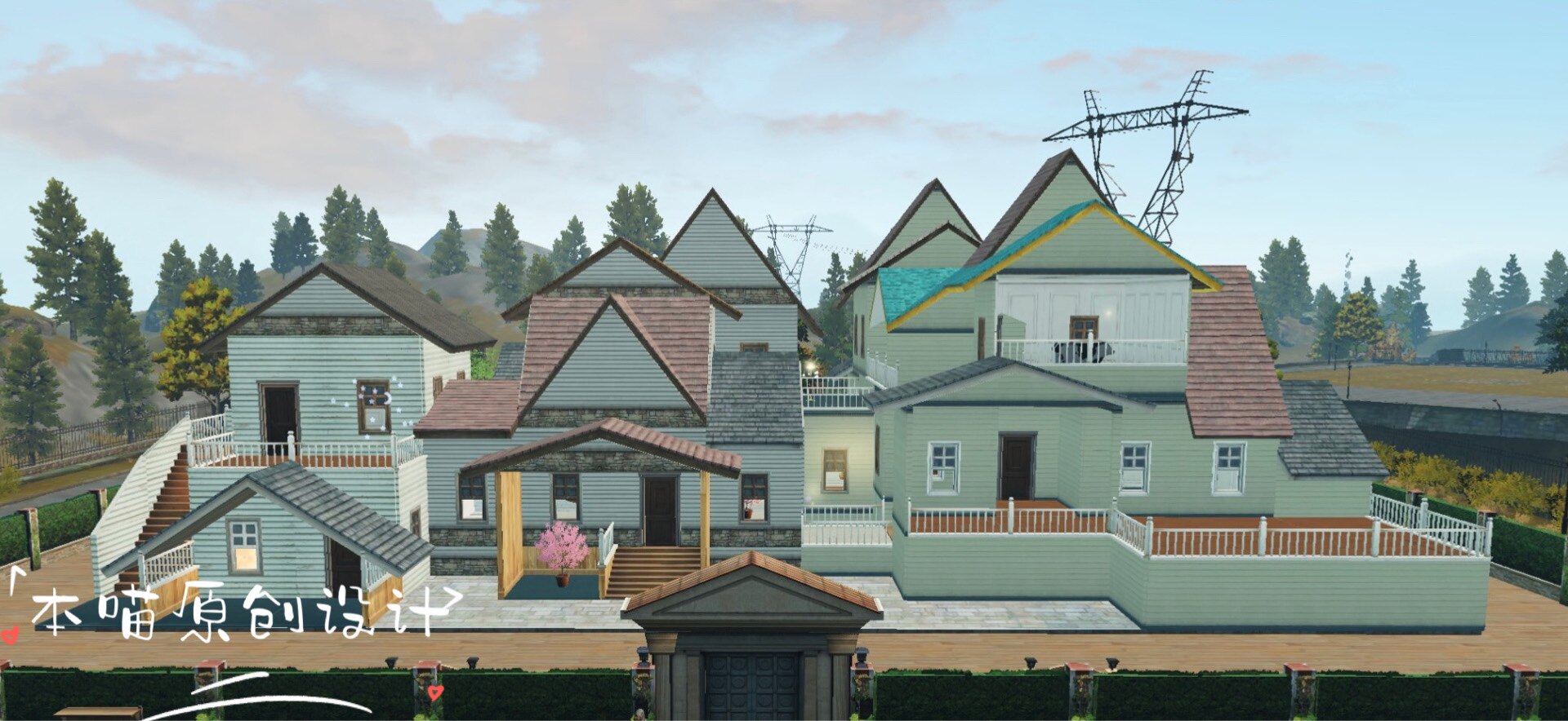 本喵原创设计明日之后零氪金双人房子《木屋庄园》蓝图代建