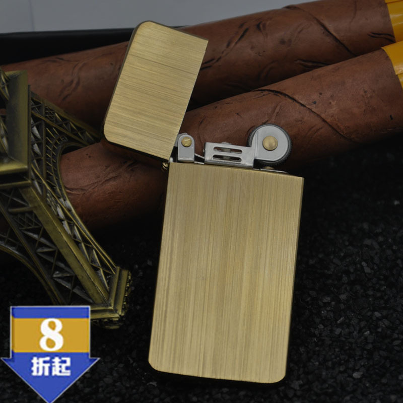 佐罗煤油打火机防水密封简约大尺寸 经典超薄拉丝纯铜zorro打火机