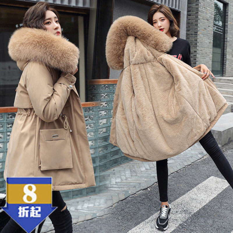 派新款克服棉衣女冬季连帽潮流羽绒棉服女装收腰修身保暖学生棉袄