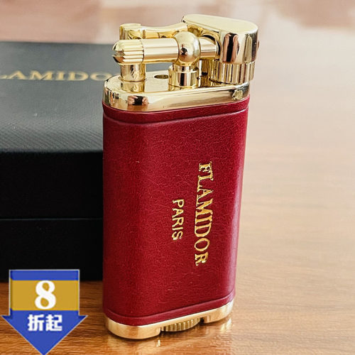 品牌源自法国FLAMIDOR欧式手工皮机身创意超薄打火机经典煤油火机