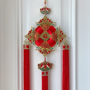 新款平安扣中国结挂饰吉祥喜庆可搭配挂架用于客厅沙发背景墙装饰