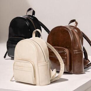 欧米OMI双肩包女2024新款学生书包背包大容量时尚休闲油蜡皮书包