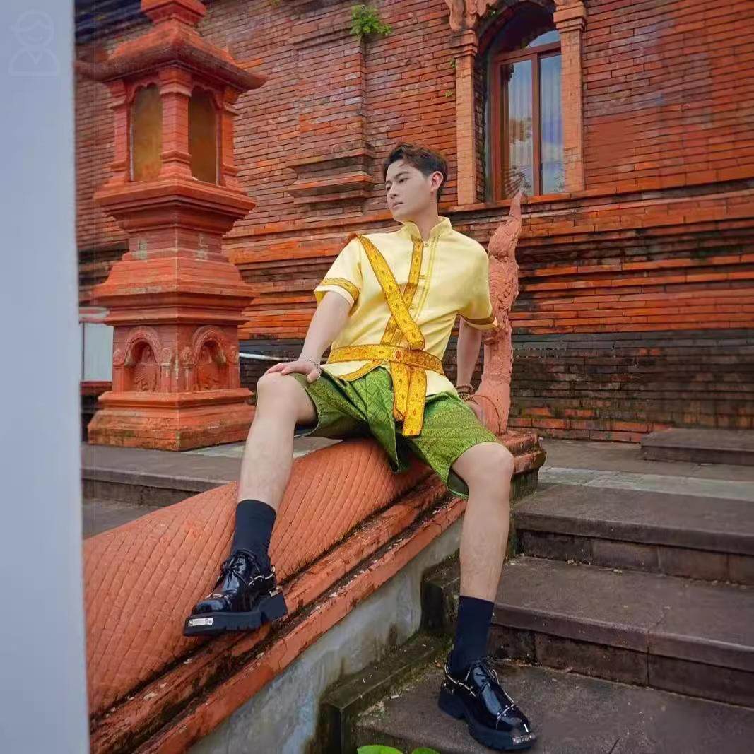 傣族泰式泼水节男士套装