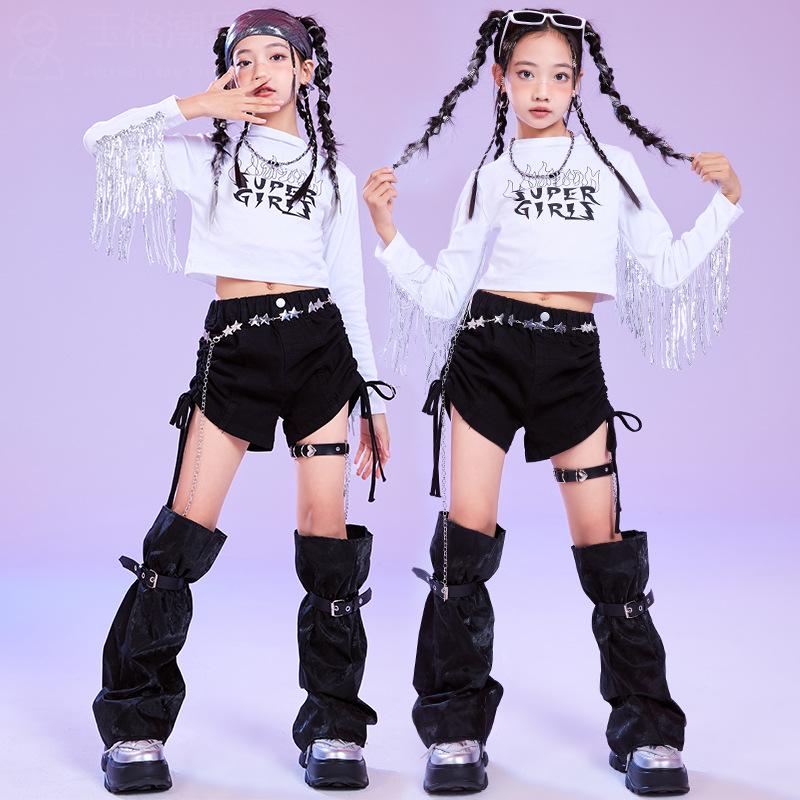 女童爵士舞服装潮酷架子鼓表演服套装儿童街舞潮服女团舞蹈演出服