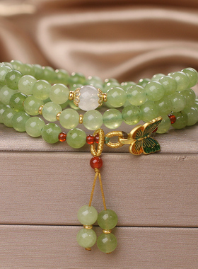 新中式复古多层天然石水晶手链女