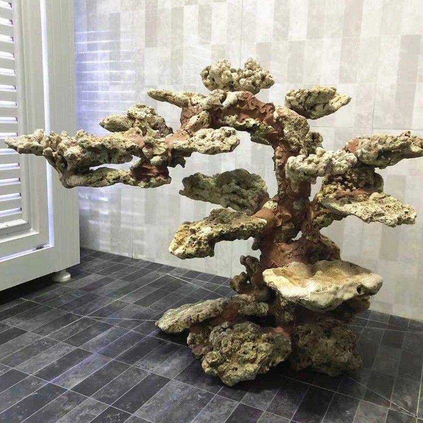 印尼爪哇干岩石海缸造景石代替海水活石人工开采死石培菌石免爆藻