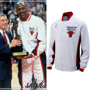 春秋立领男外套卫衣公牛队复古篮球宽松恰克外套男袄休闲棒球服