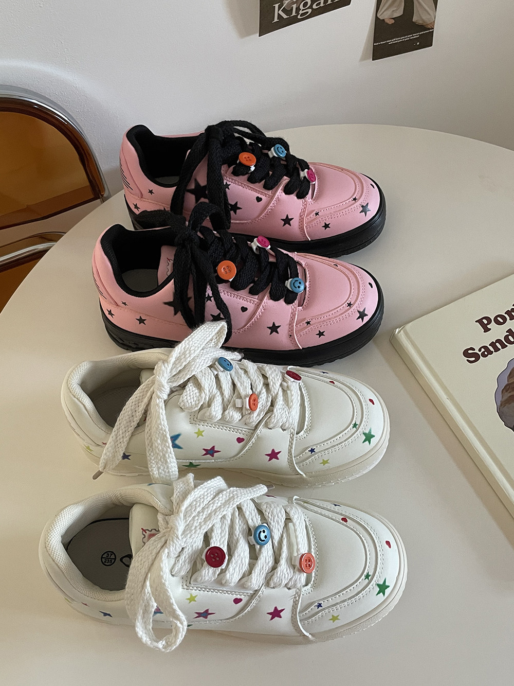 树斯先生2023新款国潮小众设计满天星小白鞋日常穿搭休闲鞋子女鞋