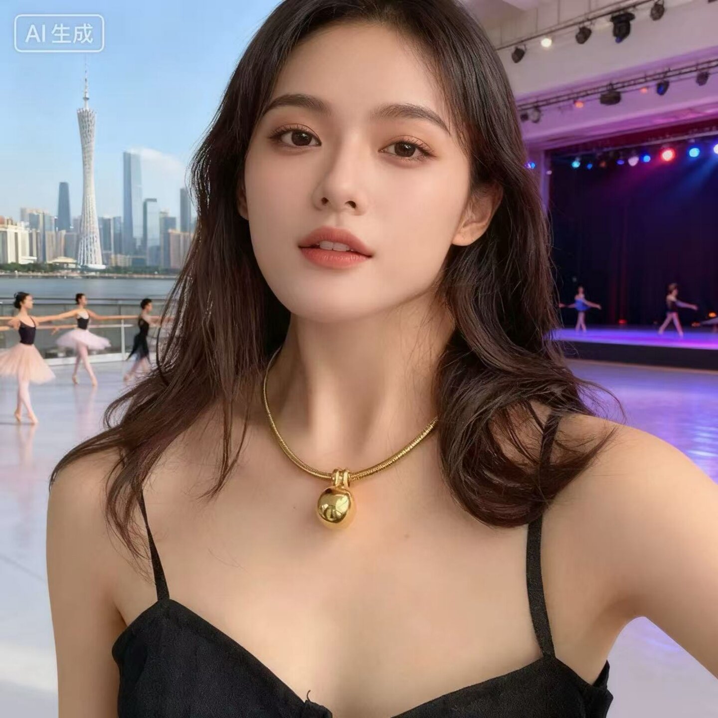 钛钢不掉色转运球项链小众ins女
