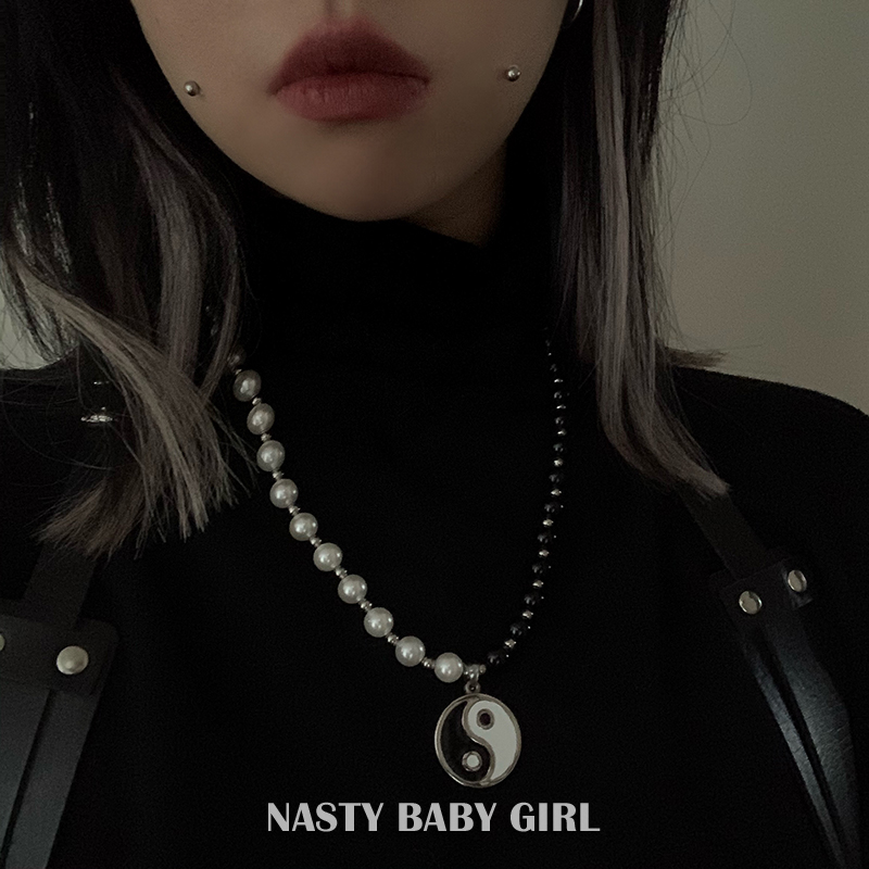 钛钢珍珠情侣潮流嘻哈项链小众