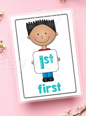 Numbers数字幼儿英语启蒙卡片序数