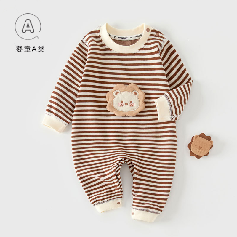 秋冬婴儿保暖德绒连体衣