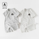 套头衫 a类纯棉宝宝连体衣无骨短袖 肩开外穿爬服 婴儿夏季 2件装