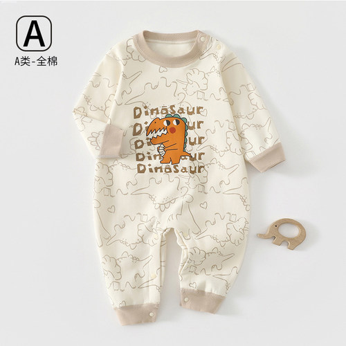 春秋纯棉连体衣长袖套头衫