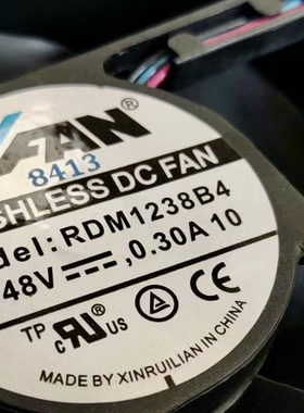 中兴ZXG10风扇BRUSHLESS DC FAN 型号 :RDM1238B4  DC48V  0.30A