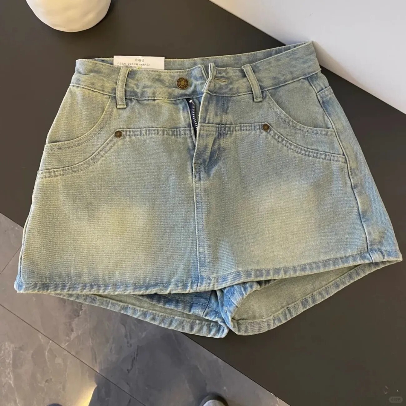 网红新款美式辣妹复古牛仔半身裙裤女夏季防走光新款显瘦百搭A字