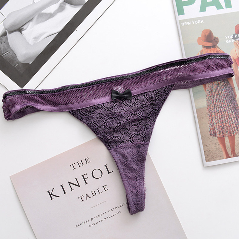 大码200斤性感伪娘内裤紧身超薄t裤蕾丝网纱低腰女装大佬丁字裤