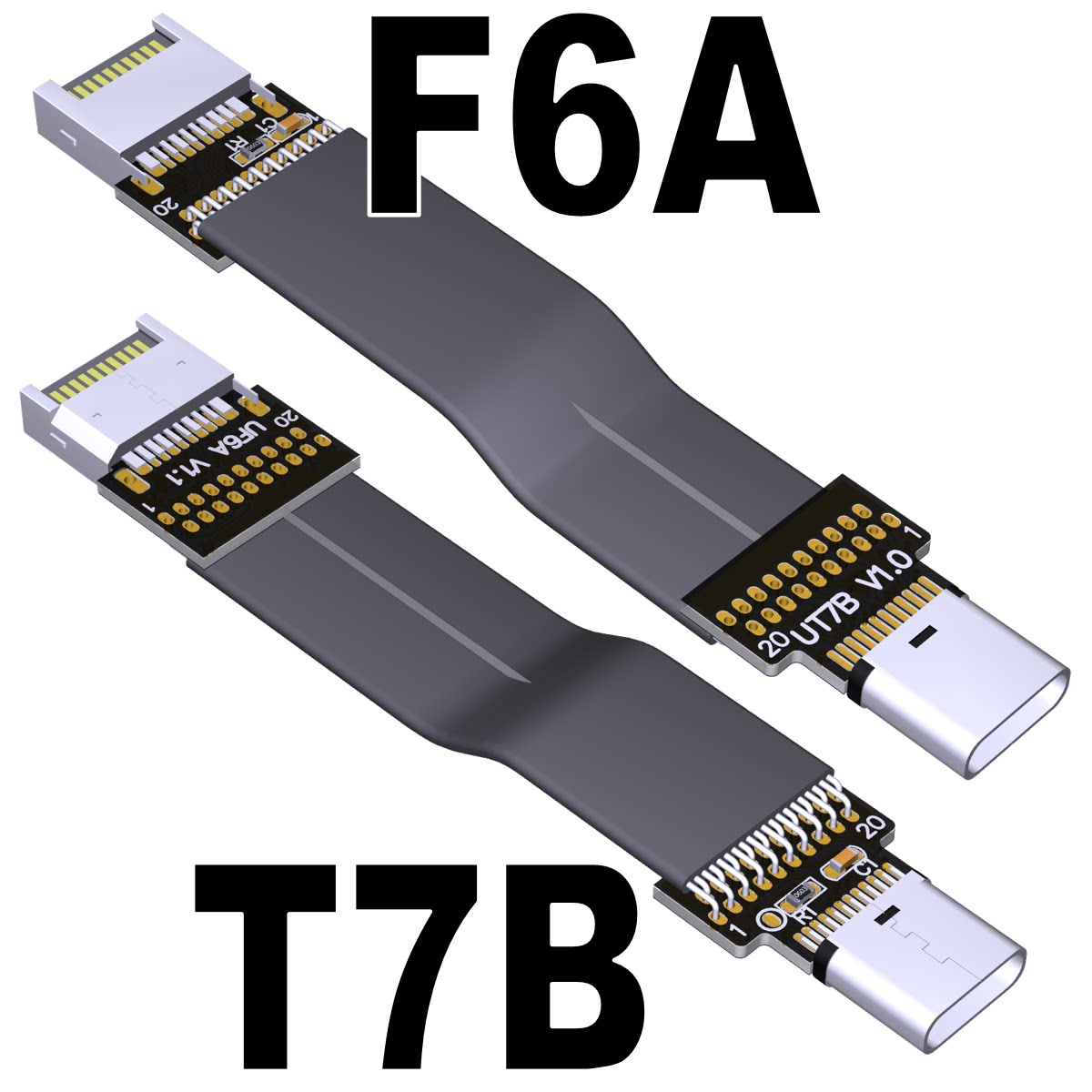 USB3.2接口扩展转接线type-c转19P/20P主板前置后置带PCI挡板ADT